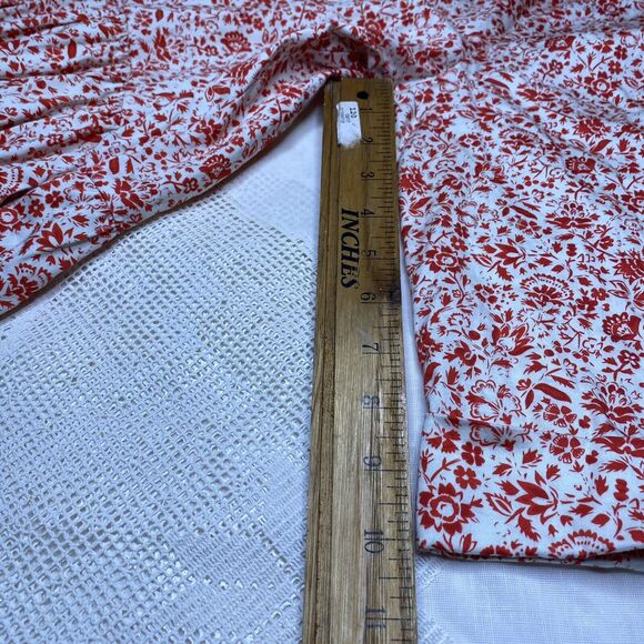 TUCKERNUCK Vermillion Royal Shirt Dress Ditsy Floral Stretch Womens M White Red - Picture 8 of 10